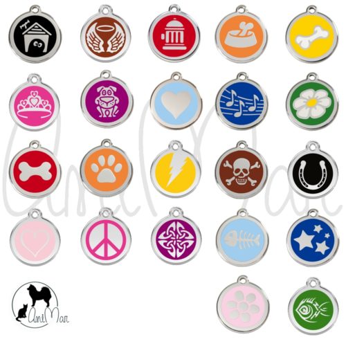 Médaille pour chien motifs colorés red dingo