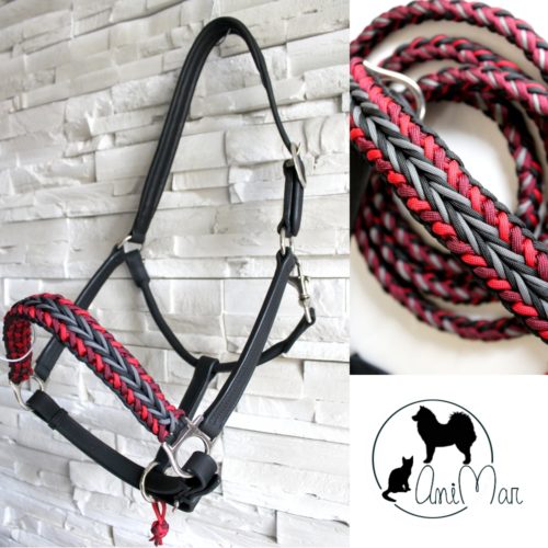 licol cheval cuir et paracord