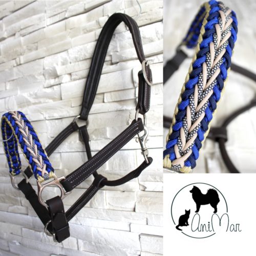 Licol cheval cuir et paracord