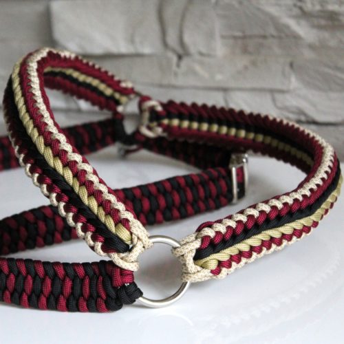 harnais chien paracord bordeaux